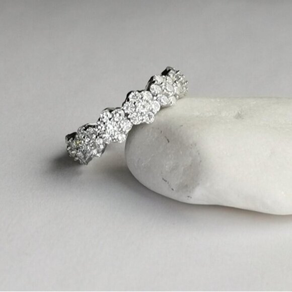 Forget me Not eternity band CZ in Sterling Silver 🆕 - Picture 7 of 7